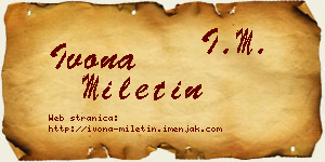 Ivona Miletin vizit kartica